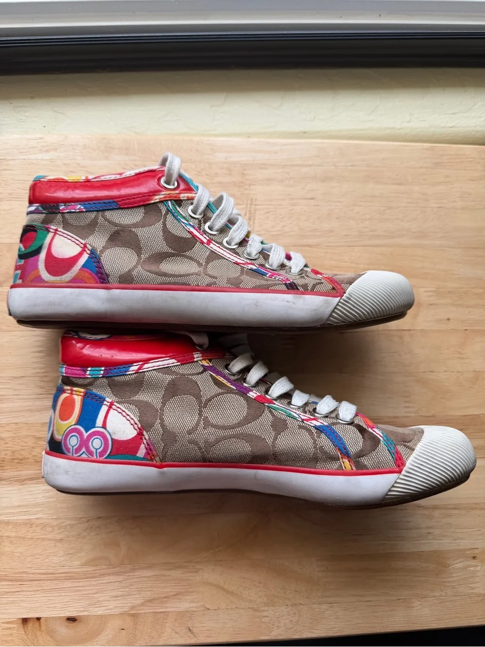 Coach Barrett Signature C Pop Art Mid-Top Sneakers Women’s Size 7B